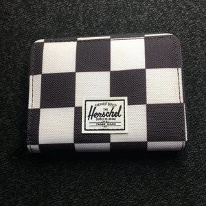 Herschel Tyler Zipper Wallet - Black and White Checker